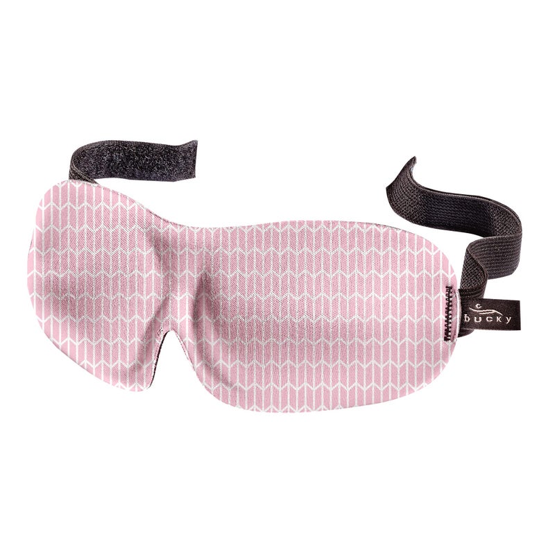 Bucky 40 Blinks No Pressure Printed Eye Mask for Travel & Sleep, Pink Chevron, One Size - Image 1